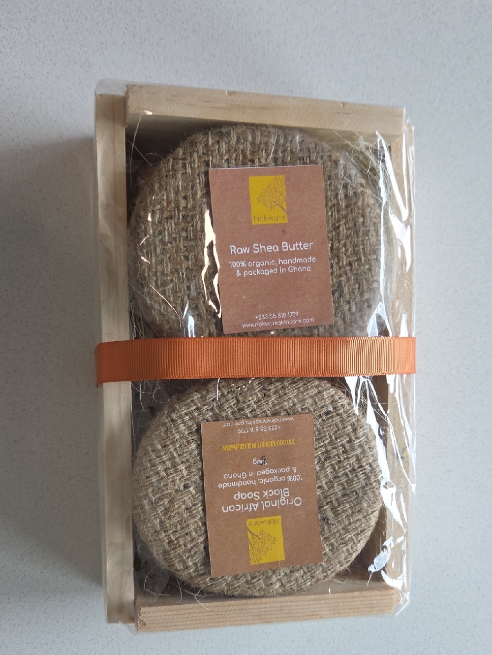 Nokware Raw Shea Butter & African Black Soap Gift Set - Natural Brown